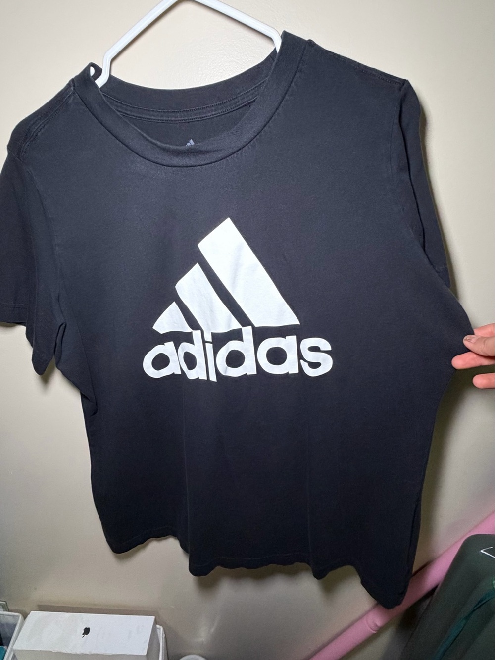 adidas Black Tee with White Trefoil Logo